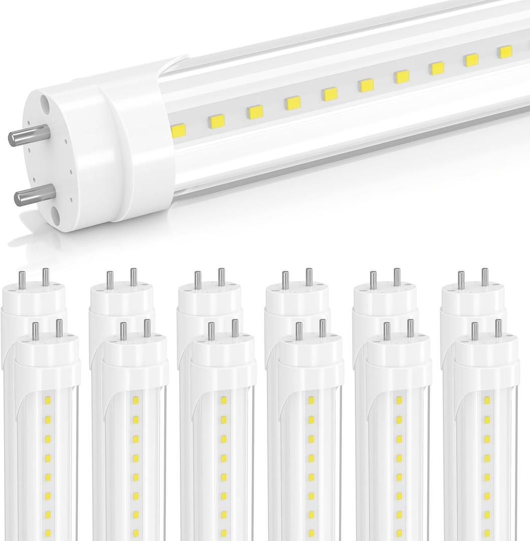 12-Pack T8 LED 3FT Type B Light Bulbs, 14W (30W Equivalent), 5000K, 1820LM for G13, 3 Foot LED Fluorescent Tube Replacement, Super Bright Lamp Beads, Dual-Ended, Remove Ballast, Clear Cover