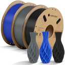 ANYCUBIC PLA Filament 1.75mm Bundle 3KG, 3D Printing PLA Filament 1.75mm Dimensional Accuracy +/- 0.02mm, 1KG Spool (2.2 lbs), 3KG, Black+Gray+Blue