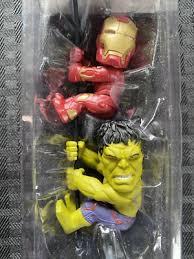 NECA Scalers - 2" Characters - "Iron Man" And "Hulk" Toy Figures 2 Pack With Custom Earbuds