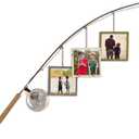 Young's Inc. Wood Fishing Pole Picture Frame Display with Three 4 x 4 Frames - Wall Decor  Hanging Picture Frames