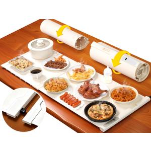 42"x16" Warming Mat for Food Extra Large, Extendable Food Warming Mat, Electric Warming Tray for Buffets Party with 7 Adjustable Temperature, 6 Timer, Silicone Food Warmer for Parties Home Countertop (Beige)