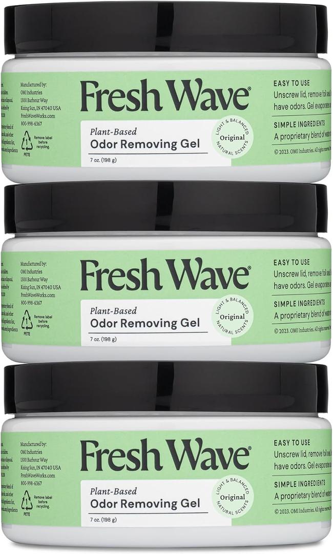 Fresh Wave Odor Removing Gel, 7 oz., Pack of 2 - Odor Absorbers for Home, Safer Odor Relief, Natural Plant-Based Odor Eliminator, Every 7 oz. lasts 15-30 Days, For Cooking, Trash & Pets