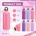Yaomiao 36 Pcs Lightweight Aluminum Water Bottle Bulk 17 oz Leak Proof Bike Water Sports Bottles with Buckle and Twist Cap Team Reusable for Sports Gym Bicycle Camping(Pink Tones)