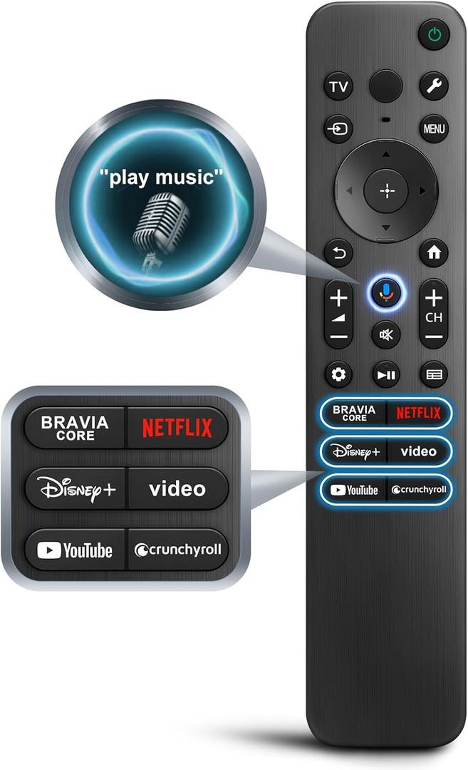 Voice Remote for Sony-TV-Remote Control Replacement, for All Sony Bravia Google Smart TVs Series with Voice Function