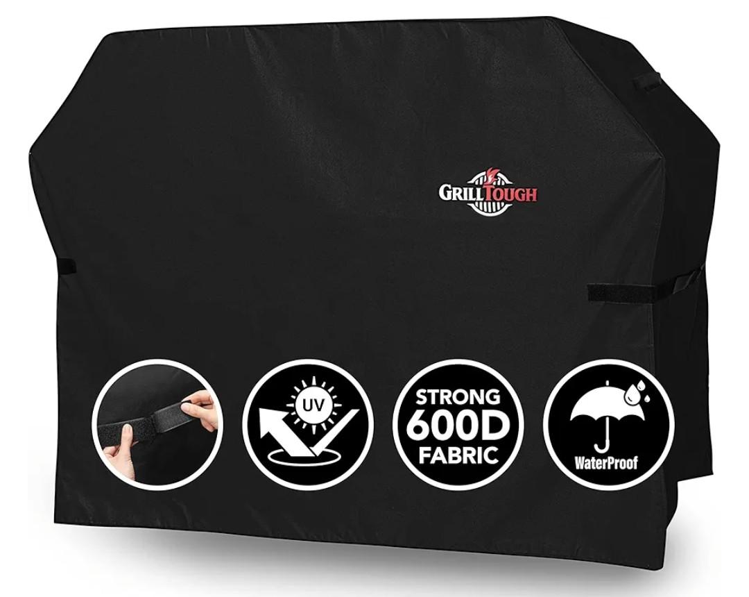   Heavy Duty BBQ Grill Cover for Outdoor Grill, 72 Inch – Waterproof, Weather Resistant, UV & Fade Resistant with Adjustable Straps – Gas Grill Cover for Weber, Genesis, Charbroil, etc. Blac k 72'' x 26'' x 51'', Black