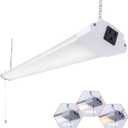 1 Pack LED Shop Light 4FT 48W Linkable Utility Integrated Ceiling Lighting Fixture, 3 Colors Selectable Hanging&Ceiling Mount with Pull Chain LED Workbench Light for Workshop,Garage