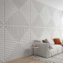 Art3d 24-Pack Drop Ceiling Tiles 2x2 FT, PVC 3D Textured Panels for Interior Wall Decor Living Room Bedroom Office, 24x24 Inch, White