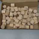 50pcs Unfinished Wooden Blocks Solid Wood Crafting Cylinders for Projects Painting Educational Use and Model Making