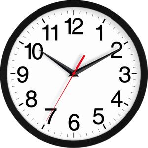 Rohioue 18 Inch Wall Clock, Modern Battery Operated Wall Clocks, Silent Non Ticking Large Analog Clock for Living Room, Office, Home, Bedroom, Kitchen, Bathroom(Black)