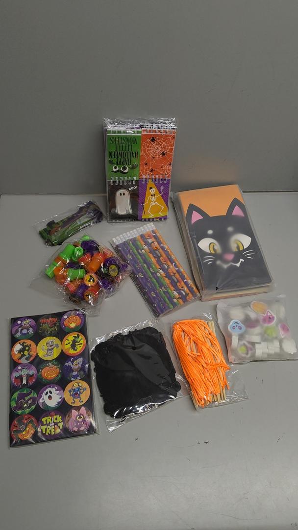 Halloween Theme 9 PCS Note Pads,Pencils, Erasers, Stamps, etc.