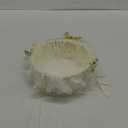 Large Flower Girl Baskets for Weddings, Fairy Lace Bowknot Wedding Flower Basket with Foldable Handle and Rhinestone Lvory Satin Lace Collection, Decoration and Party Supplies, 8.6x9in