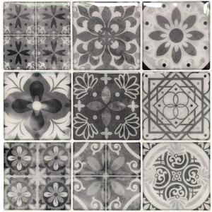 Peel and Stick Backsplash Tile Stickers, Gray Talavera Mexican Tiles (10 Sheets) (Grey)