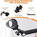 Hair Dryer Stand, Multi Angle Adjustable Blow Dryer Stand Hands Free with Universal Clamp - Allow You to Dry Hair Hand Freely