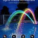 POOLHOUR Pool Fountain with 10 Colors Rainbow Lights for Above Ground/Inground Pools, Dual-Head Adjustable Pool Waterfall & Pool Sprinkler with Timer, 5000mAh Battery, Remote-Controlled, Grey