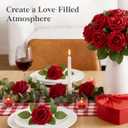 Lifewit Artificial Flowers, 50 Pcs Dark Red Foam Real Looking Roses with Stems, Fake Roses for DIY Wedding Bouquets, Centerpieces Arrangements, Valentine Decorations