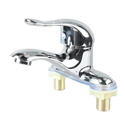 Glomora Bathroom Faucet, Zinc Alloy 2-Hole Mixer Tap, Single Handle Bathroom Sink Faucet, 2 Hole Single Handle Hot and Cold Water Mixer Tap, for Hot and Cold Water, Bathroom Faucet, for Home and Hotel