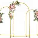 Metal Arch Backdrop Stand Wedding Arch frame Set of 3 (7.2FT/6.6FT/6FT) Gold Backdrop Arch Stand for Wedding Ceremony Birthday Party Baby Shower Graduation Ceremony Decoration