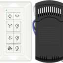 Smart WiFi Universal Ceiling Fan Remote Control Kit for 3-Speed AC Ceiling Fans, Compatible with Alexa, Google Assistant and Smart Life App,No Required Single Pole and Neutral Wire,White