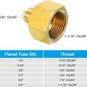 Patikil 3/4 Inch Female to 3/8 Inch Male Flare Brass Adapter, Flare Fitting for Air, Gas Line and Refrigeration, HVAC