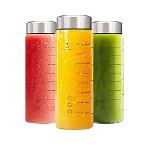 weasland Glass Juice Bottles 20oz - 3 PackWide Mouth Water Bottles with Lids for Juicing Reusable Juice Bottles for Smoothie Beverage Storage BPA Free Leakproof Borosilicate