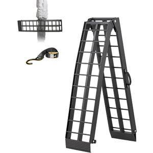 LEMNISCATE Motorcycle Ramp, Aluminum Loading Ramps for Pickup Trucks, 7.5FT Folding Bike Ramp with Handle & Buckle, for Bicycles, Lawn Mowers, UTV, ATV, 750 LBS Capacity, 89"x12", 1PC, Black