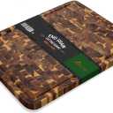 HOMESTEAD End Grain Cutting Board 23 x 18in - Acacia Wood Cutting Board for Kitchen with Juice Groove and Handles, Butcher Block 1.5-in Thick (23"L x 18"W)