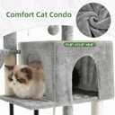 Gitelsnour Cat Tree, Cat Tower for Indoor Cats, 43.3 inch Cat Tree Tower with Sturdy Steel Tube, Cat Hammock, Cat Condo for Small Cats and Kittens, Cat Scratching Post, Light Gray GCT004SW