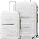 Samsonite Freeform 2-Piece Luggage Set - Carry-On & Large Checked Luggage with Dual Spinner Wheels - Durable Polypropylene Hardshell - TSA Lock, Airline-Approved - Expandable Hard Shell - White/Grey, 20"L x 13"W x 27.6"H