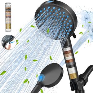 Cobbe Filtered Shower Head with Handheld, High Pressure 7-mode Showerhead with Filters for Hard Water - Remove Chlorine - Reduces Dry Itchy Skin, Patented Paddle Shift Design, Black (3. Matte Black)
