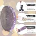 Self Adhesive Crystal Rhinestone Ribbon Strips, 9 Yards DIY Diamond Bling Ribbon Stickers Rhinestone Tape Roll for Crafts Phone Car Decorations (9 Yards, Purple)