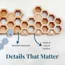 Decorative Honeycomb Magnetic Key Holder for Wall - Heavy Duty Organizer, Multi Hanger, Wood Rack, Modern Mount (Brown)