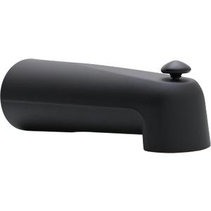 Westbrass E507D-1F-62 7" Reach Wall Mount Tub Spout with Diverter, Matte Black