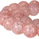 RUBYCA Round Crackle Druk Czech Crystal Pressed Glass Beads for Jewelry Making 4mm Strand (Pink)