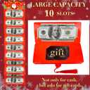 3 x Christmas Cash Gift Envelopes,Cash Gift Card Holders Xmas With 10 Slots, Christmas Money Holder for Men Women Girl Boy,Surprise Money Envelopes (Red)