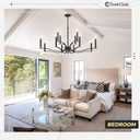 Black Living Room Chandelier 12 Light Hight Ceiling Foyer Candle Chandelier Large Dining Room Light Fixture Over Table 44in Metal Modern Chandeliers Hanging Light for Entry Master Bedroom