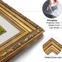 Antique Gold 16x20 Picture Frame, Ornate Embossing Frame with Paper Mat and Plexiglass, Fit for 16x20 without Mat or 11x14 with Mat, Wall Mounting Display for Art Prints, 1 Pack