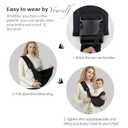 MISSWISDOM Baby Sling Carrier, Toddler Carrier Sling with Double Safety Buckle and Adjustable Shoulder Strap(7-30lbs), Baby Carriers One Size Fits All, Black