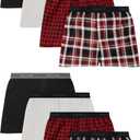 Hanes boys Underwear Boxers, 8-pack, Cotton-blend Woven Boxers for Boys, Moisture-wicking, Breathable, S