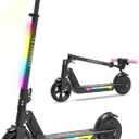 INVANTI KS03 Electric Scooter for Kids Ages 8+, 350W Peak Motor, Max 12mph & 10Miles, 7" Solid Wheel, LED Lights & Display, Double Braking, Kids Electric Scooter with 3 Adjustable Speeds & Heights
