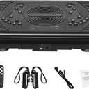 Vibration Plate Exercise Machine for Home Workout, Whole Body Vibration Platform for Lymphatic Support & Weight Loss Quiet Anti-Slip Fitness Plate with Remote Control Resistance Bands 330 LBS Capacity (Black)