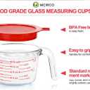 M MCIRCO 6 Pcs Glass Measuring Cups with Lids Set, 1-Cup, 2-Cup, 4-Cup Measuring Jugs with Handle, Nesting Liquid Measuring Cups for Kitchen