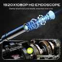 Borescope Camera with Light, 4.3" IPS 1080P HD Handheld Endoscope, 8 Adjustable LEDs, 16.4ft Semi-Rigid Snake Cable, IP67 Waterproof, Inspection Camera for Automotive,Sewer, HVAC,Wall, Men Tools