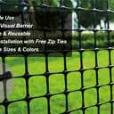 PotatoLife Plastic Hardware Mesh Netting, Garden Netting, Temporary Fence, Tree Guards, Safety Net for Balcony, Deck, Stair Railing, Animal Barrier, Poultry, Deer, with 50 Zip Ties, 40'' x 25', Black