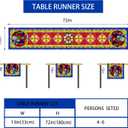 Linen Christmas Nativity Scene Table Runner Oh Holy Night Nacimientos De Navidad Decor Birth of Jesus Christmas Religious Manger Scene Decorations and Supplies 13x72 Inch