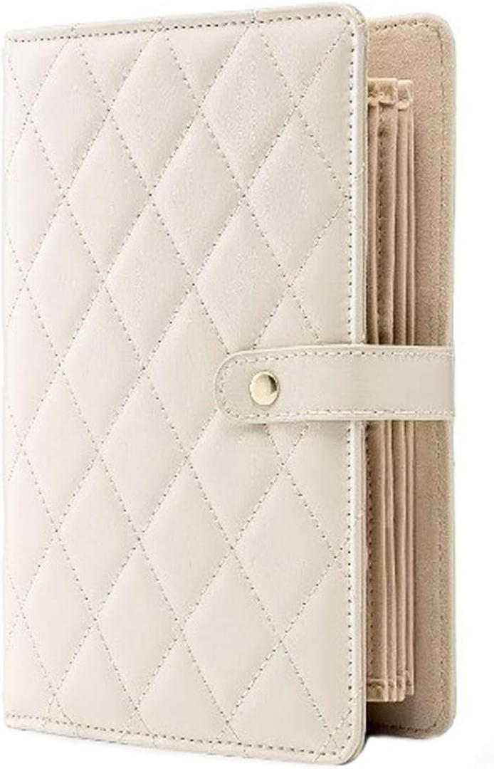TANG SONG Leather Travel Jewelry Organizer Case  Velvet-Lined Zipper Pouch for Earrings, Necklace & Rings Portable Gift for Women (White)
