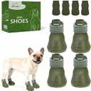 EXPAWLORER Dog Shoes for Hot Pavement Medium Dogs, Waterproof Non-Slip Dog Summer Booties with Socks, Easy On & Off Pet Boots & Paw Protectors, Easy-Clean for Beach Outdoor Rain (Green M) (Size 5/M (Paw Width:2in))
