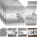 6 PCS Cabinet Hinge Repair Plate, Hinges Repair Fixing Plates, Stainless Steel Cabinet Repair Board, Kitchen Cupboard Door Hinge Repair Brackets Kit, Cabinet Fixing Plate Bracket with Mounting Screw (Large & Small)