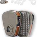 6001 Filter Cartridges Replacement for Gas Respirator,Dust-Proof, Organic Vapor, 2pcs Filter Cartridges + 2pcs Filter Covers+8pcs Filter Cottons, Apply to 6100/6200/7501/7502/6502/6800 (12 Piece Set)