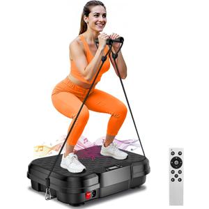 Vibration Plate Exercise Machine,Vibration Plate for Lymphatic Drainage Power Vibration Plate Machine Support 450 Lbs 250 Adjustable Speeds,Vibrating Plate Shake Plate Weight Loss (Black)