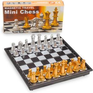 Travel Magnetic Chess Mini Set (5 inches)-Compact, Foldable, Educational Board Game